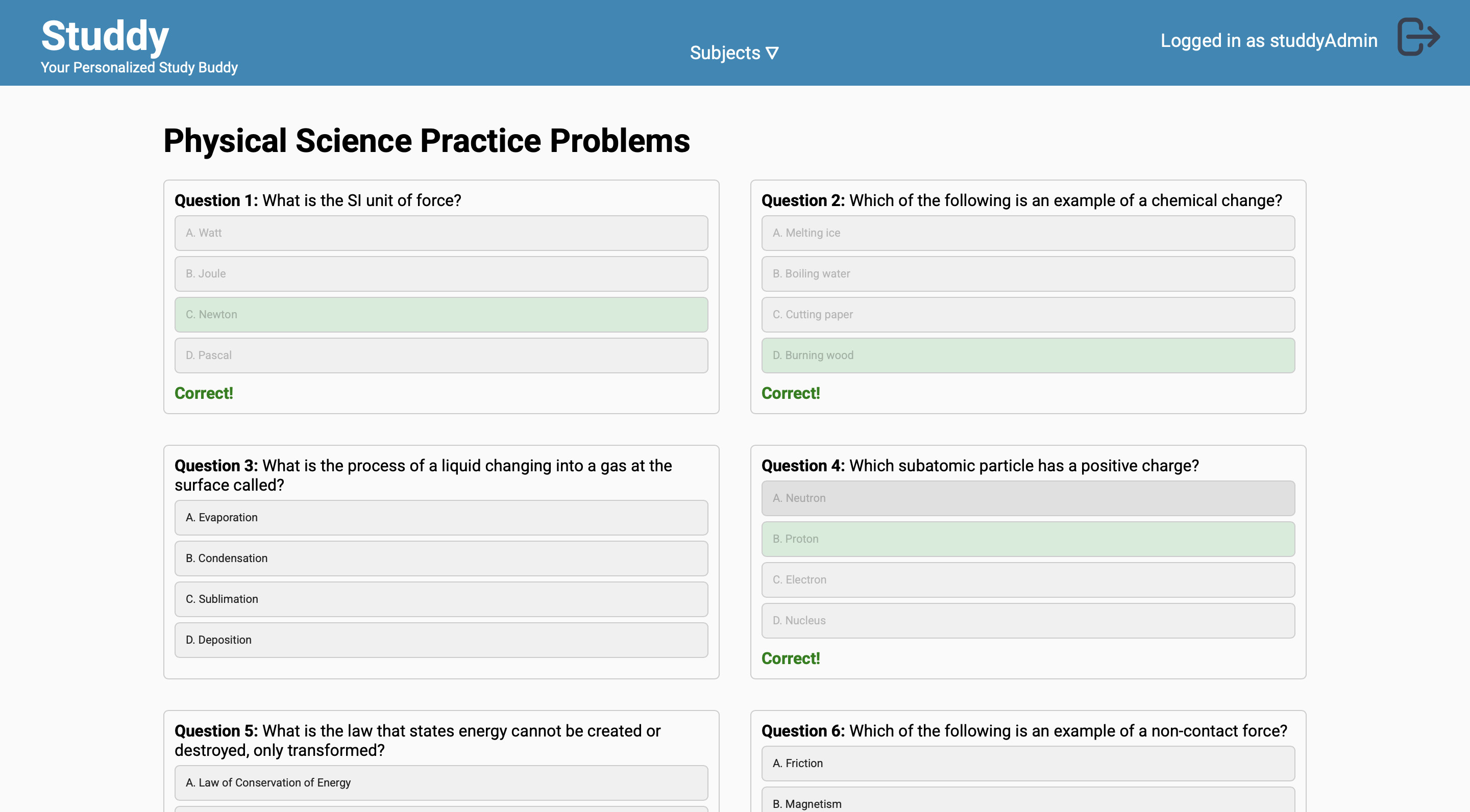 Project 2 - Multiple Choice Questions